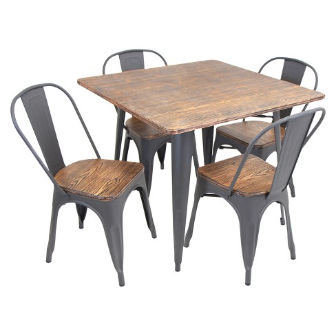 5pc Oregon Industrial Farmhouse Dining Set Target