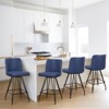Bekrvio 26" Swivel Counter Height Bar Stools Set of 1/2/3/4, Faux Leather or Velvet Upholstered with V-Shaped Metal Base for Kitchen Island - 3 of 4