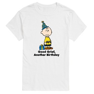 Men's - Peanuts - Charlie Brown Good Grief Another Birthday Short Sleeve Graphic T-Shirt - 1 of 4