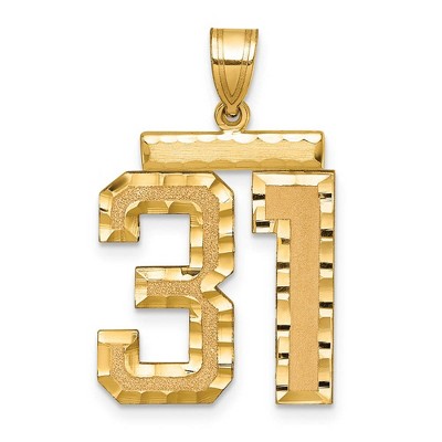 Black Bow Jewelry 14k Yellow Gold, Varsity Collection, Large D/C Pendant Number 31