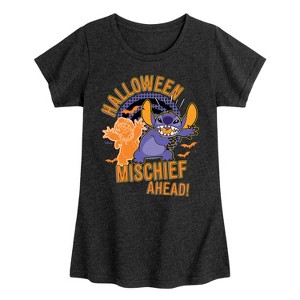 Girls' - Disney - Lilo & Stitch Fitted Short Sleeve Graphic T-Shirt - 1 of 4