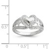 Black Bow Jewelry Rhodium Plated Sterling Silver & CZ Pure Heart Tapered Ring - 2 of 4