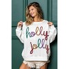 Coolmee Women's Santa Sweatshirt Christmas Sequin Print Crewneck Long Sleeve Pullover Sweatshirts Tops - 3 of 4