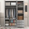 47"W Wardrobe Clothing Armoire Storage Cabinet  with 3 Drawers, Shelves and Hanging Rail, White/Gray-ModernLuxe - 2 of 4