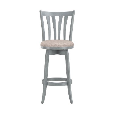 Savana 30" Blue Wirebrush Cream Swivel Wood Barstool