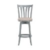 30" Savana Swivel Barstool Blue Wirebrush/Cream: Upholstered, Wood Frame - Hillsdale Furniture - 2 of 4