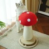 mushroom-shaped cat tree, cat scratching post with interactive ball track spring ball cat toy, equipped with a stable base and durable sisal rope - 3 of 4