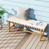 Costway 48" Long Acacia Wood Outdoor Bench with Thick Padded Seat Cushion Entryway Bench - 2 of 4