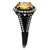Slickblue Women’s Black Ring with Oval Topaz CZ, Clear Halo Accents, Stainless Steel Split Band, Sizes 5–7 - 4 of 4
