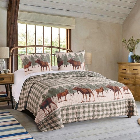 Moose Creek 2 Piece Quilt & Pillow Sham Set Multicolor Twin By Greenland  Home Fashion : Target
