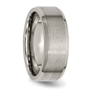 Chisel Titanium Brushed and Polished 8mm Beveled Edge Band Ring - 1 of 4