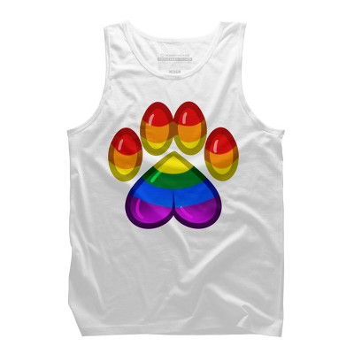 Adult Design By Humans Rainbow Pride Heart Pawprint By leashonlife Tank Top