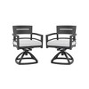VYNXARIA Outdoor Patio Aluminum Swivel Rocker 2PCS with Outdoor-grade Sunbrella Fabric Cushions, Ember Black - 2 of 4