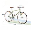 VisioGear Bicycles, Hybrid Bicycle with Single Speed, Bicycles for Men Women Adults, Commuter Bike with Adjustable Seat, Green, 64.97"*24.41"*38.52" - 2 of 4