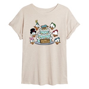 Women's - Disney - Donald Duck & Family Oversized Graphic T-Shirt - 1 of 4