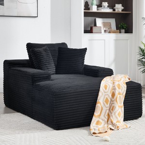 Hrinhom 46.5"W Comfortable Velvet Sofa Bed,Floor Sofa with Pillows - 1 of 4