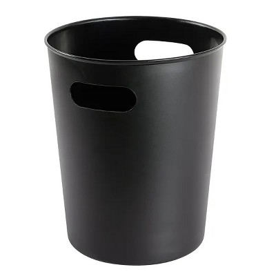 Racxily Basic Plastic 2.64 Gallon Wastebasket in Rich Black for Bathroom, Bedroom or Office