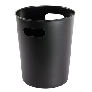 Racxily Basic Plastic 2.64 Gallon Wastebasket in Rich Black for Bathroom, Bedroom or Office - 1 of 4
