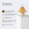 Brightech Serena Mid-Century (Includes LED Light Bulb) Round Table Lamp Beige Ceramic: Matte Finish, UL Listed - 3 of 4