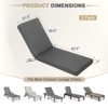 Aoodor 72 x 21 x 3 Inches Patio Chaise Lounger Cushions, Olefin Fabric Slipcovers with Sponge Foam, Set of 2 - 4 of 4
