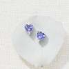 Ross-Simons 0.90 ct. t.w. Tanzanite Heart Stud Earrings in Sterling Silver - 3 of 4