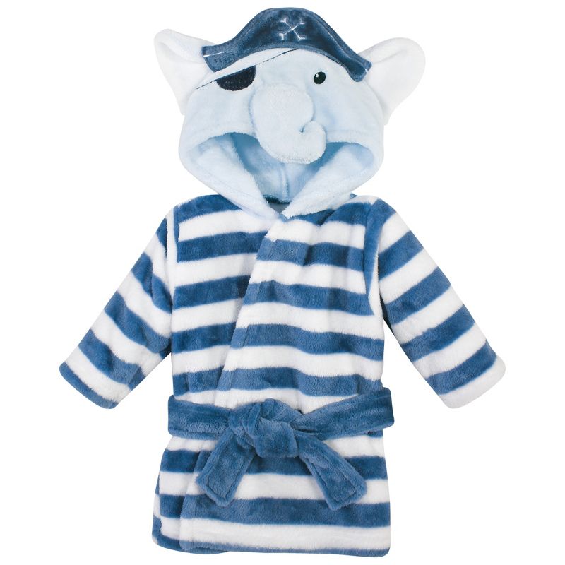 Hudson Baby Infant Boy Plush Bathrobe and Toy Set, Pirate Elephant, One Size, 3 of 5