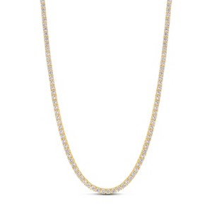 SHYMI 3mm Classic Tennis Necklace — .925 Sterling Silver, 14k Gold-Plated - Rhodium Plated, Cubic Zirconia, Adjustable Chain - 1 of 1
