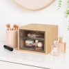 Bamboo Makeup & Jewelry Organizer with 2 Clear Acrylic Drawers, Durable Nonslip Storage Box for Cosmetics, Jewelry, Skincare & Beauty Supplies - 2 of 3