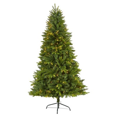 Nearly Natural 6' Sun Valley Fir Prelit LED Artificial Christmas Tree