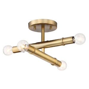 Designers Fountain Emmett 4 - Light Semi-Flush Mount in  Old Satin Brass - 1 of 1