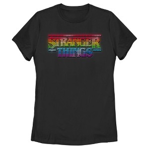 Women's Stranger Things Sparkling Rainbow Logo T-Shirt - 1 of 4