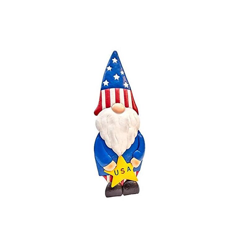 The Lakeside Collection Patriotic Metal Garden Gnome Decoration with Rear Support Stand, 5 of 9
