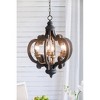 20.5"x24" 6-Light Chandelier Ceiling Light Antique Black - A&B Home: Wrought Iron Pendant, Glass Shades, UL Listed - 2 of 4
