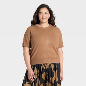Women's Short Sleeve Cozy Knit T-Shirt - A New Day™ - 1 of 3