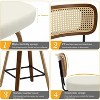 QingMoon Bar Stools Set of 2,360° Swivel Counter Stools, with Rattan Back, Upholstered Faux Leather Barstools, for Island/Kitchen/Counter - 4 of 4