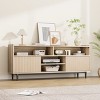 Fluted TV Stand for 65-70 Inch TVs – Modern Entertainment Center with Adjustable Storage - 2 of 4