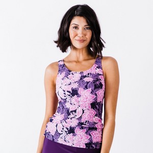 Calypsa Women's Maya Tankini Swim Top With Built-in Bra - 1 of 4