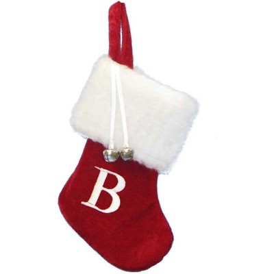Kurt Adler Monogrammed “B” Miniature Christmas Stocking, 7"