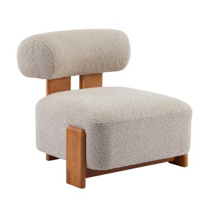 Dexmalle 27.25"Modern Boucle Lounge Chair with Rolled Backrest - 1 of 4