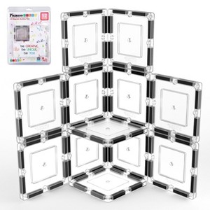 PICASSO-TILES 12 PC Clear Transparent, Magnetic Tiles, Building Blocks, STEM Toys for Kids 3+ - 1 of 4