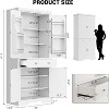 Kitchen Pantry Cabinet, 72" High Freestanding Tall Storage Cabinet with 6 Door Shelves, 2 Cabinets, 4 Adjustable Shelves and 1 Drawer - 3 of 4