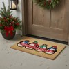 HomeRoots 17" X 29" Brown White And Red Christmas Happy Holidays Outdoor Coir Door Mat - 2 of 4
