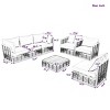 Modern 7-Piece Metal Patio Sectional Sofa Set,All-Weather Outdoor Furniture with Cushions And Coffee Table-Maison Boucle - 4 of 4
