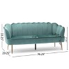 NicBex 3 Seater Sofa Couch with Deep Seat & Armrest Modern Upholstered Velvet Sofa with Metal Legs for Living Room - 3 of 4