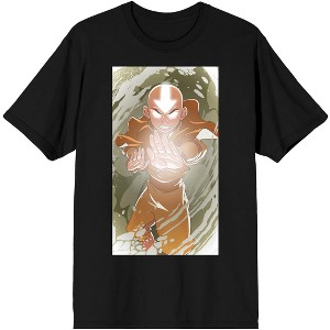 Avatar The Last Airbender Aang With Air Bending Men's Black Graphic Tee - 1 of 3