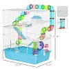 Extra Large 5 Tier Hamster Cage with Tubes Tunnels Wheel Water Bottle Food Dish and Handle,23'' Portable Rat Habitat for Small Pets - LAOTIES - 2 of 4