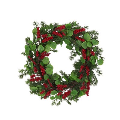 GDFStudio Loveren 26.00" Eucalyptus and Pine Artificial Circular Garland/Wreath