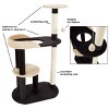 PETMAKER 3-Tier Indoor Cat Scratching Post, Black - 3 of 4