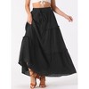 Allegra K Women's High Waist Tiered Belt Ruffle Lattice Texture Casual A Line Maxi Skirt - 2 of 4
