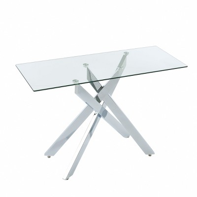 Probe Hues 45.3 Inch Glass Top Coffee Table